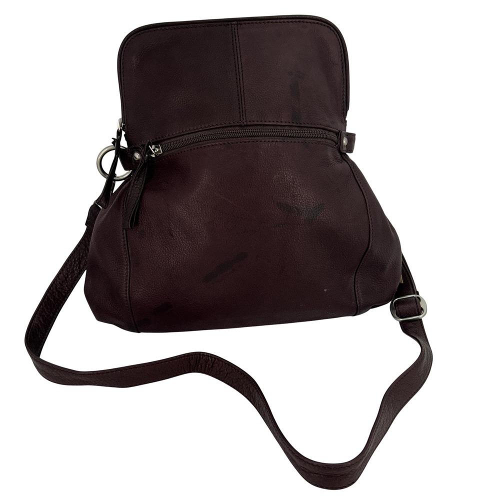 Osgoode Marley Crossbody Bag Womens Medium Burgundy Leather Zip Pockets New